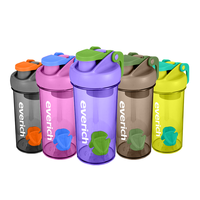 Bouteilles shaker pour protéines sans BPA, 700 ml (23 oz), avec boules mélangeuses, poignée et couvercle à bec.