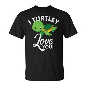 Simpatica maglietta di San Valentino con tartaruga "I Turtley Love You" – Regalo per celebrazioni romantiche - Product Image 2