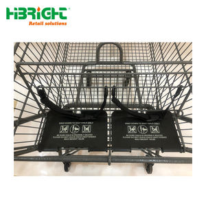 עגלות קניות עם 4 גלגלים ומבנה רשת, עגלת קניות נוחה - Product Image 5