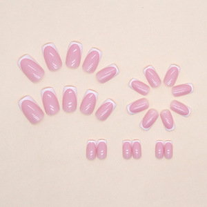 24 Uñas Postizas Largas de Bailarina con Pegamento, Cubierta Completa, Ataúd, 3D, con Pedrería, Francesas, Acrílicas - Product Image 4