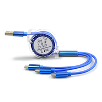 Kabel USB 3 in 1 Kabel Data USB Pengisian Cepat Kabel Charger Ponsel untuk Iphone 13 14 15