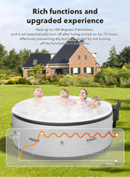 Bain à remous extérieur Spa de jardin pour 6 personnes Bain à remous portable à bulles d'air Bain à remous intérieur rond gonflable Baignoire spa