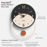 WOZOOM-Reloj de pared con diseño de péndulo de MDF, decoración moderna para sala de estar, de cuarzo, con movimiento silencioso, a la venta