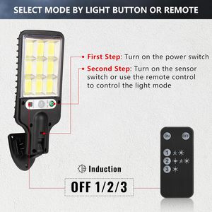 Vente en gros de lampes murales solaires d'extérieur IP65 étanches à LED pour jardin, avec détection de mouvement, pour patio, porte de garage, sécurité, télécommande - Product Image 4