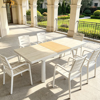Meubles de jardin modernes, table rectangulaire extensible pour hôtel, resort, terrasse