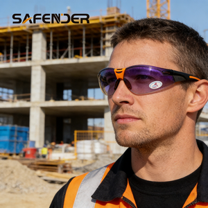 แว่นตานิรภัยกันฝ้า กันรอยขีดข่วน ทนสารเคมี มาตรฐาน ANSI Z87.1 แบบครึ่งกรอบ สามสี สำหรับงานก่อสร้าง - Product Image 5