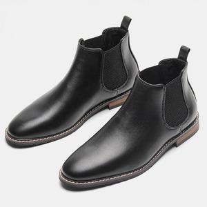 Vente directe d'usine Bottes <span class=keywords><strong>Chelsea</strong></span> pour hommes en cuir PU Mode tendance Bande élastique Classique Bottes Prix bas - Product Image 5
