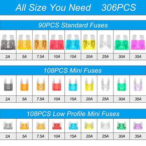 Kit d'assortiment de fusibles automobiles, 310 pièces, clips de fusibles avec outils pour la réparation électrique des véhicules - Product Image 5
