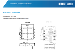 LEDs CREE CLQ6C-TKW-S1L1R1H1RBB7935AA3 Multicolor 4 en 1 RGBW Rojo Verde Azul Blanco SMD 5050 Chip LEC - Product Image 6