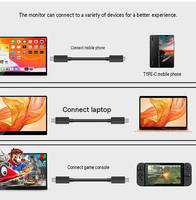 Moniteur portable IPS de 15,6 pouces avec étui de protection, écran portable FHD compatible avec Switch comme écran secondaire externe