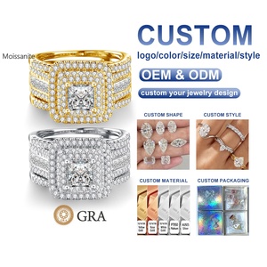 Luxury Jewelry Wedding 925 Silver <strong>Ring</strong> Set Woman Anillos Engagement <strong>Statement</strong> Iced Out Joyeria Moissanite <strong>Rings</strong> for Women - Product Image 1