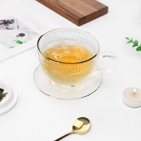 Infuseur à thé en verre Advanced Sense avec soucoupe de tasse à cadre doré à motif de tournesol-Verrerie