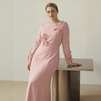 Robe sirène à manches longues avec décor floral 3D pour femmes grandes tailles, personnalisation OEM et ODM