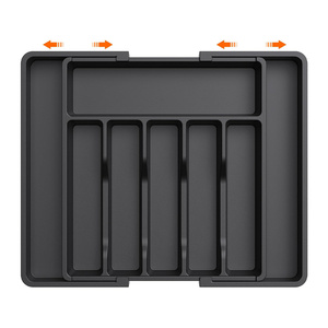 Nhựa Có Thể Điều Chỉnh Dao Kéo Ngăn Kéo Ngăn Tổ Chức Chủ Bạc Flatware Tổ Chức Mở Rộng Nhà Bếp Ngăn Kéo Tổ Chức - Product Image 1