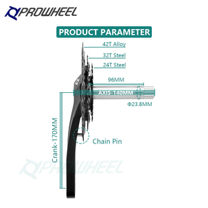 Pièces de vélo Prowheel MTB 3*9S/11/10S Pédalier 24/32/42T <span class=keywords><strong>Pignon</strong></span> Plateau de chaîne Boîtier de pédalier Bras de manivelle Plateau de chaîne - Product Image 4