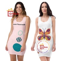 Hochwertige Sublimation Blank Damen Tägliches Kleid Sommer Polyester Pastellfarben V-Ausschnitt Kurzarm Damen T-Shirt Kleid