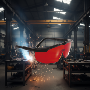 Gafas de seguridad para soldadura con lentes rojas, protección ocular para uso industrial - Product Image 3