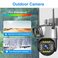 Caméra de sécurité IP réseau Wistino V380 avec suivi de mouvement humain, audio, emplacement pour carte SIM 4G, double objectif, V380 HD 4MP PTZ 4G
