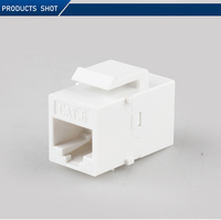 Módulo Keystone de Red RJ45 CAT5E UTP OEM con Conexión Estable y Acoplador en Línea Blanco/Negro Modelo TJ CST.5E