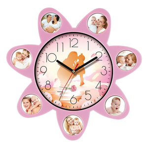 Đồng Hồ Treo Tường Trang Trí Nhà Cửa Với Nhiều Khung Ảnh Đồng Hồ Treo Tường Giá Rẻ Mặt Đơn Bằng Nhựa Thạch Anh Tương Tự Cho Phòng Khách - Product Image 2