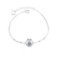 Bracelet Cœur en Moissanite pour Femme, Tenue d'Été, Design Haut de Gamme, Luxe Léger, Plaqué Or Rhodié, Bijoux de Niche pour Diffusion en Direct
