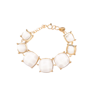 Stainless Steel Gold Plated <b>Bracelet</b> With <b>White</b> Stones For Women Fashion Jewelry - Product Image 2