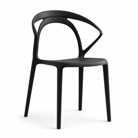 Fauteuil empilable moderne en PP avec dossier ergonomique incurvé, idéal pour restaurants, cafés, centres commerciaux – Vente en gros
