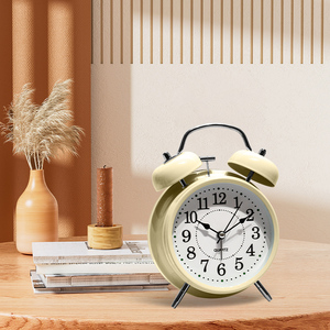 Mini reloj despertador clásico Retro de alta calidad para niños de 4 pulgadas, reloj de escritorio de cuarzo retroiluminado, reloj de Metal de Mesa para el hogar para niños - Product Image 4