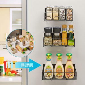 Magnetic Refrigerator Rack Wall Mounted Condiment Storage Organizer For Kitchen No Drilling Required Multi Purpose - Product Image 1