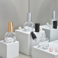 Flacon de parfum en verre transparent en forme de pomme avec logo personnalisé, bouchon doré, argenté ou noir, vide, rechargeable, mini flacon de parfum