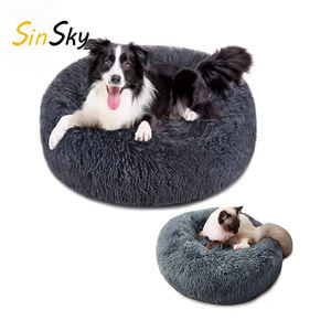 SinSky Cama de Mascota Grande Esponjosa de Felpa Lavable Redonda Antideslizante para Perros y Gatos - Product Image 1