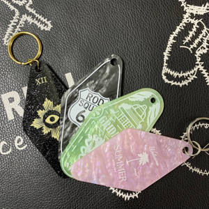 Portachiavi in plastica acrilica con logo inciso in plastica con lamina d'oro a forma di <span class=keywords><strong>diamante</strong></span> per hotel - Product Image 6