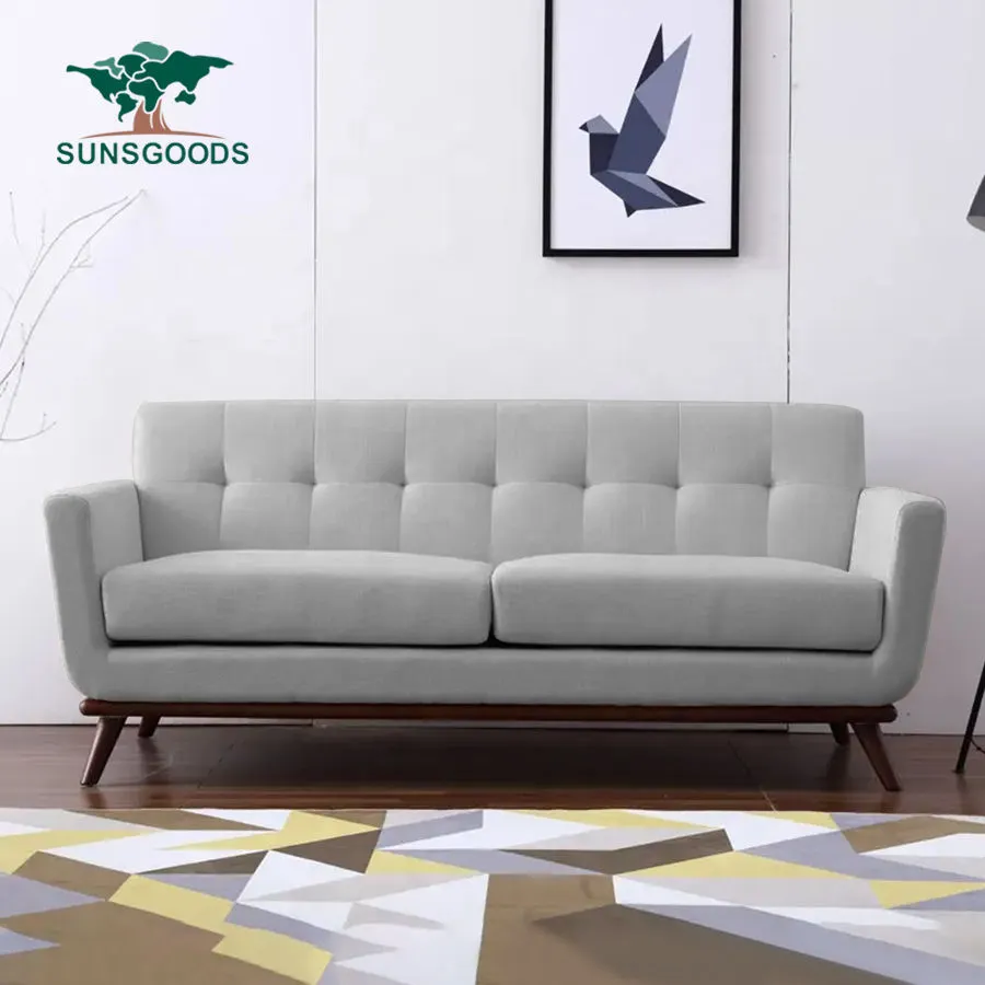 Minimalistische Moderne 2-zits Stoffen Linnen Bankstel Elegante Koninklijke Loveseat Meubels Woonkamer Bank