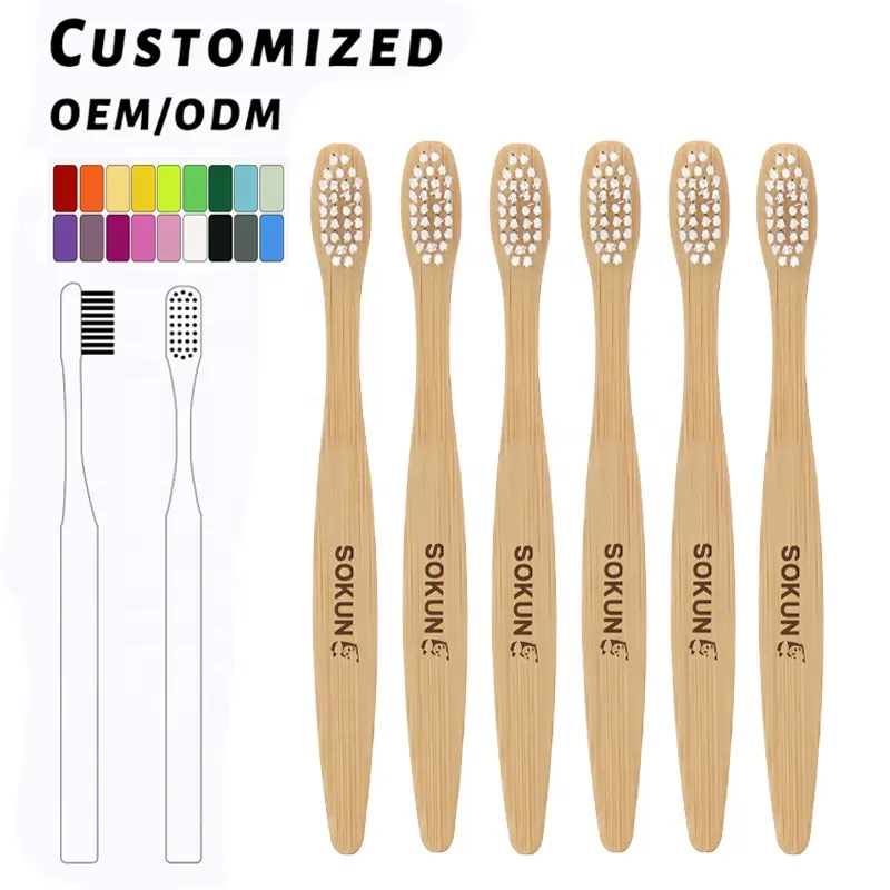 100% Natural Wood Tooth Brush Bamboo Organic Eco Friendly Brosse A Dent with Logo