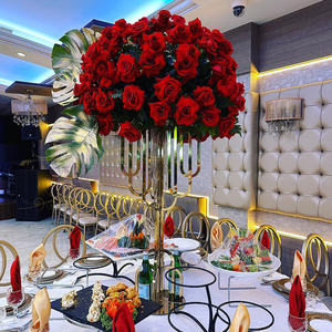 Offre Spéciale – Supports de Fleurs Modernes en Fer Forgé pour Centres de Table de Mariage, Vases en Acrylique, Doré, 90CM/110CM, Simpson FS-62 - Product Image 2