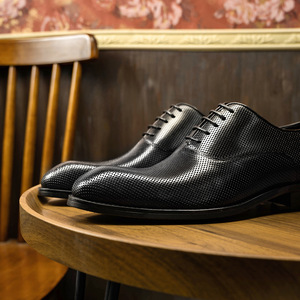 Chaussures en cuir pour hommes de qualité luxueuse, formelles, à lacets, style Oxford, sur mesure, antidérapantes, toutes saisons, pour les mariages - Product Image 3