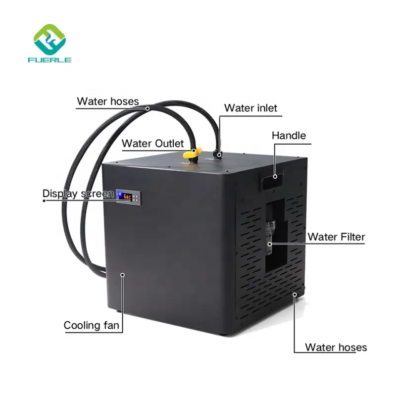 Su misura 0.3HP 0.5HP 1HP di ricircolo raffreddato Chiller bagno di ghiaccio sistema di acqua Chiller con filtro