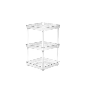 Rotating Storage Rack Transparent Plastic 2 Tier Spice Organizer Kitchen Storage Shelf For Food - Product Image 2
