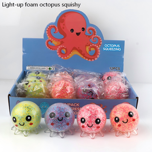 Glowing Octopus Squeeze Toy TPR Stress Relief Fidget Toy with <b>Bubble</b> Beads Cute Light up Squishy Toy for <b>Kids</b> Adults - Product Image 2