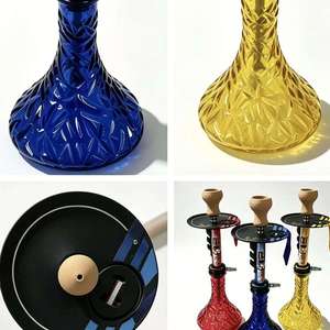 Set de Hookah Personalizado con Base de Vidrio Acanalado, Soporte Metálico y Cazoleta de Cerámica para Lounge Bar - Product Image 2