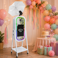 Photomaton de mariage DSLR avec écran tactile de 21,5 pouces, miroir magique, éclairage RVB, impression instantanée, kiosque photo