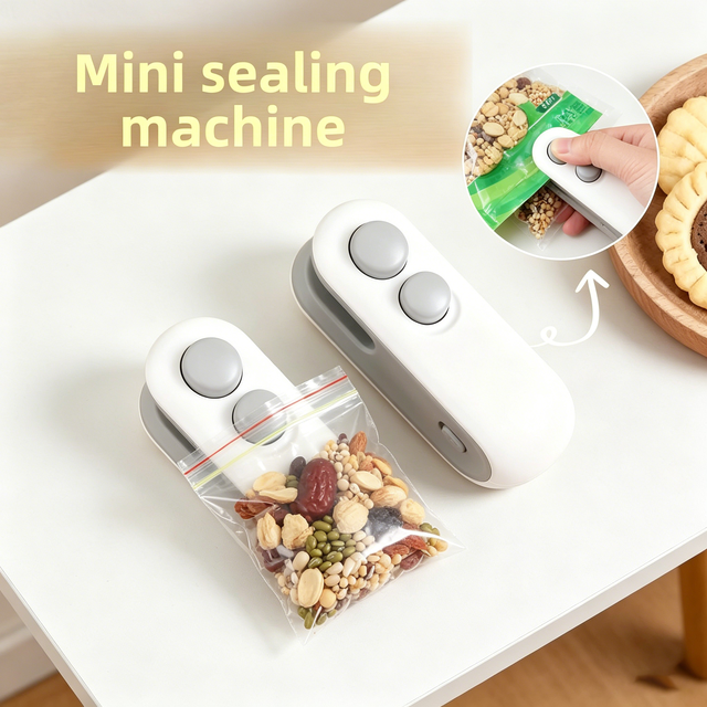 Portable Mini Bag Sealer, Household Snack Plastic Bag Heat Sealer for Food Fresh Keeping