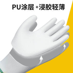 Guantes de trabajo Xingyu Pu508, talla M, con revestimiento de palma antiestático, para uso en fábricas de electrónica, transpirables y ligeros - Product Image 4