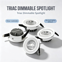 Spot encastré LED moderne et réglable avec variateur Triac, abat-jour blanc DIY, corps en aluminium pour plafond bas, usage intérieur