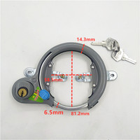Candado de Bicicleta Metálico Tipo Herradura, Anillo de Acero Completamente Cerrado, Opciones de Llave Gris de un Solo Lado/Negra para Seguridad de Bicicletas de Carretera
