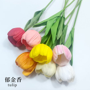 Fleurs artificielles en tulipes Xinchengzhi, 30 cm-100 cm, en plastique et soie, pour mariage, décoration de la maison, accessoires de bouquet - Product Image 5