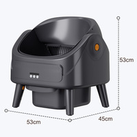 Bac à litière automatique pour chat à ouverture supérieure, autonettoyant, contrôle par application, 360° °   Poubelle à visibilité claire 9L pour chats jusqu'à 25lbs, idéale pour maisons multi-chats
