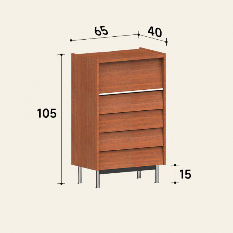 ภาพหลัก: ตู้ลิ้นชักไม้บ็อกซ์วูด 5 ชั้น (สีวินเทจ)