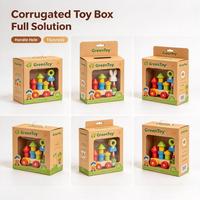 Boîte à jouets en kraft personnalisée multi-tailles avec fenêtre et languette de suspension pour l'emballage de jouets, vente en gros en vrac, directement de l'usine