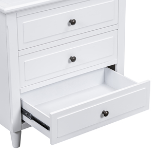 <b>U</b>_STYLE 28'' Painted Nightstand 3 Drawers Smooth Gliding Rails Minimalist Bedside Cabinet Metal Handle - Product Image 5
